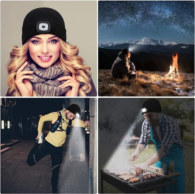 image-2854.jpeg Czapka Męska Zimowa Robocza Z Latarką Led Wywijana Uni Ciepła Sportowa Usb