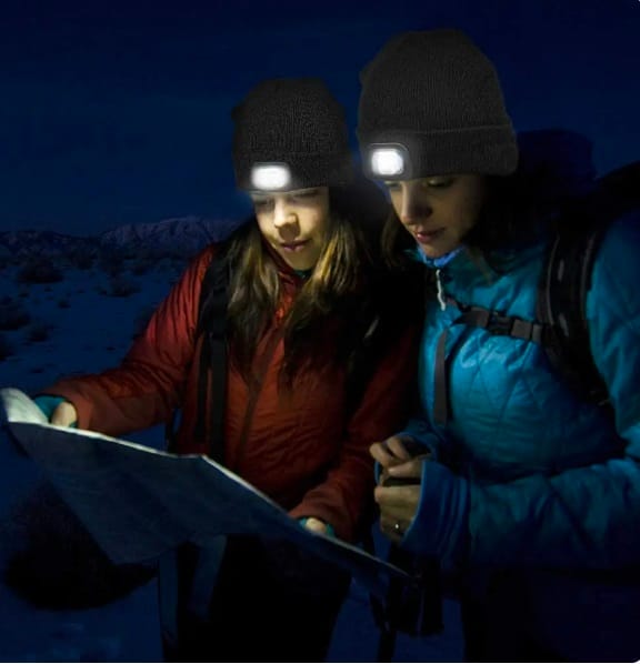 image-2858.jpeg Czapka Męska Zimowa Robocza Z Latarką Led Wywijana Uni Ciepła Sportowa Usb