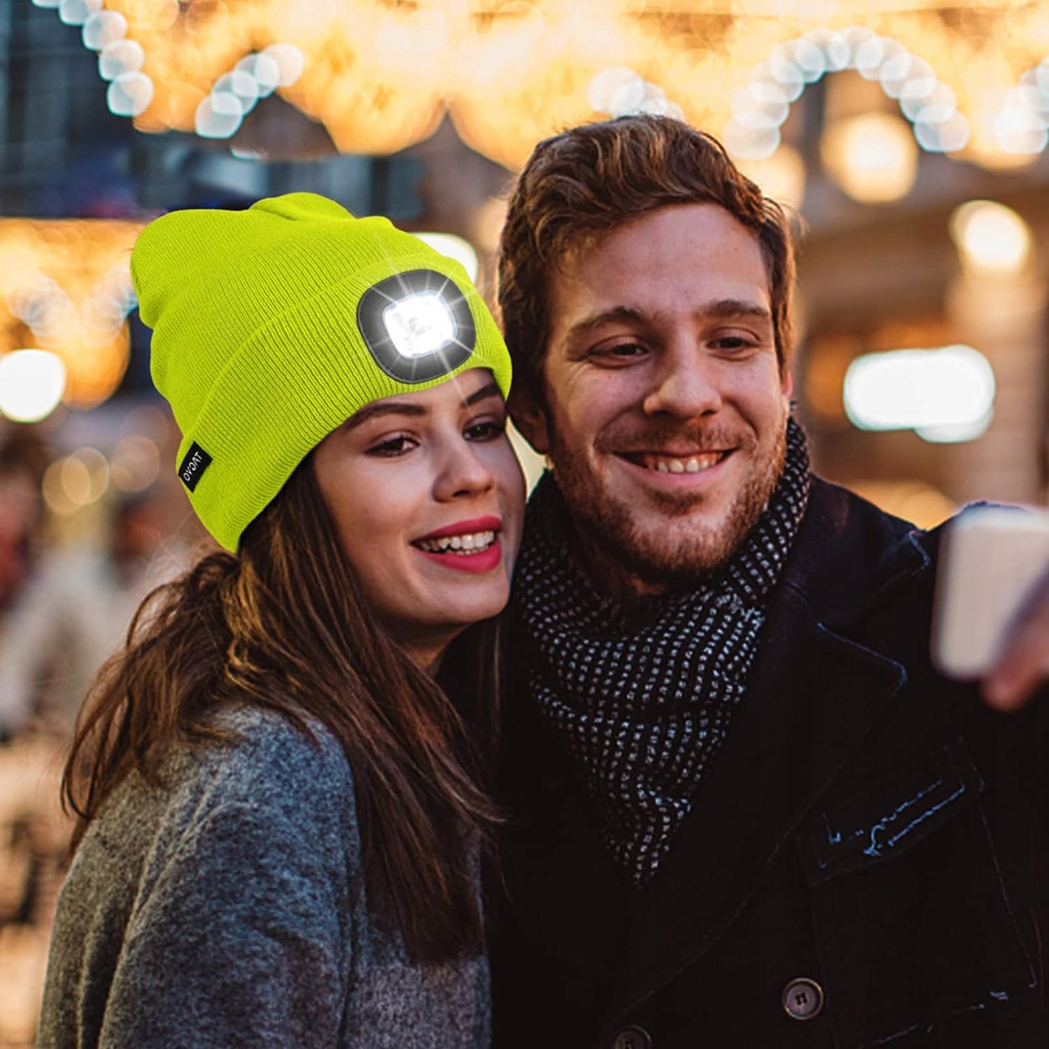 Czapka Męska Zimowa Robocza Z Latarką Led Wywijana Uni Ciepła Sportowa Usb