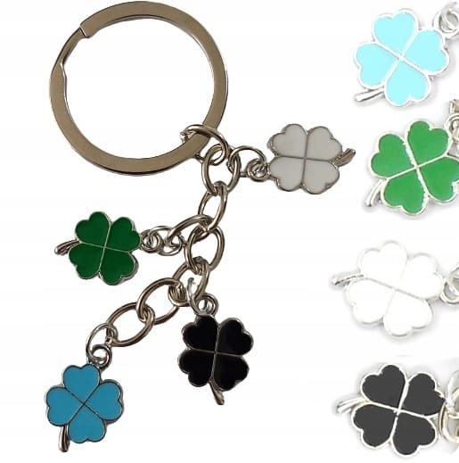 Brelok Do Kluczy 4x Koniczynki Koniczyna Na Szczęście Prezent Upominek