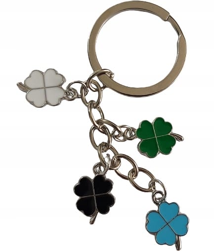 Brelok Do Kluczy 4x Koniczynki Koniczyna Na Szczęście Prezent Upominek