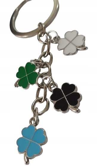 Brelok Do Kluczy 4x Koniczynki Koniczyna Na Szczęście Prezent Upominek