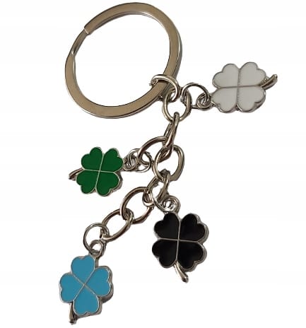 Brelok Do Kluczy 4x Koniczynki Koniczyna Na Szczęście Prezent Upominek