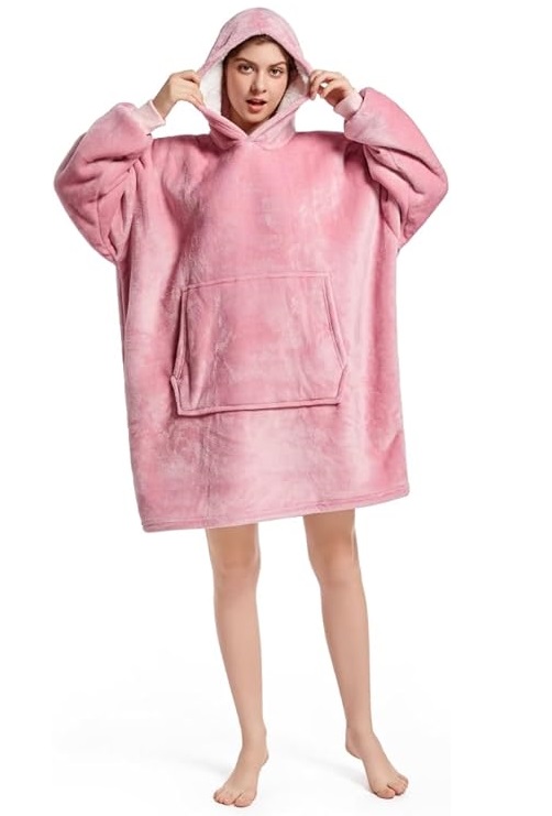 Ciepła Bluza Koc Oversize Futrzak 2w1 Gruba Xxl Kocobluza Kocyk Z Kapturem