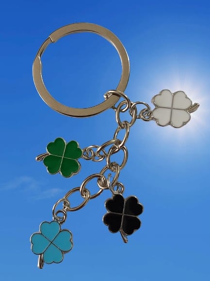 Brelok Do Kluczy 4x Koniczynki Koniczyna Na Szczęście Prezent Upominek