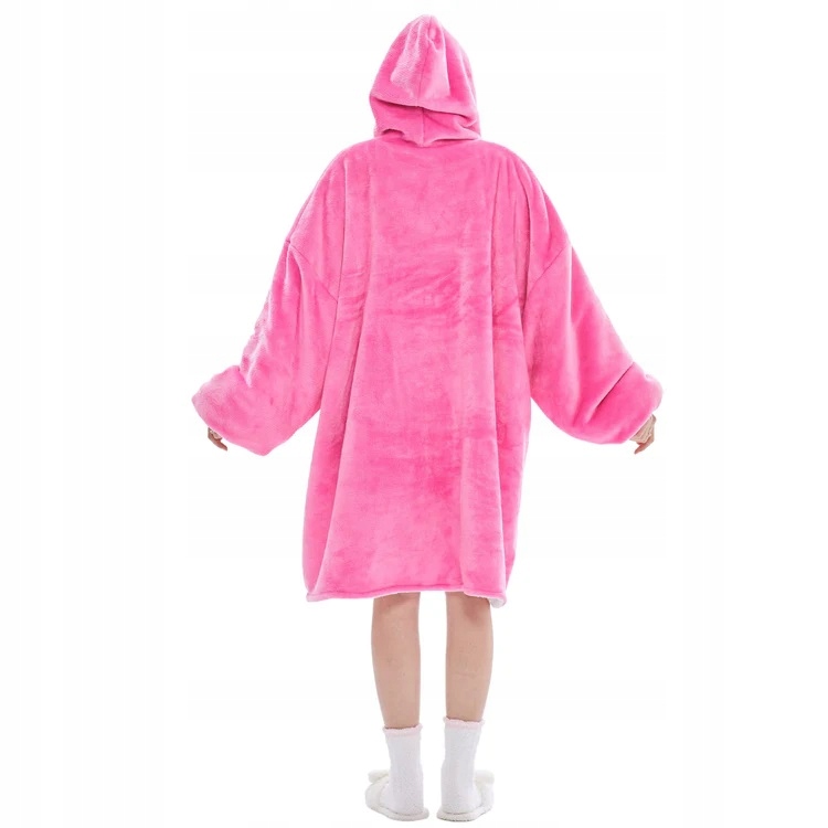 Ciepła Bluza Koc Oversize Futrzak 2w1 Gruba Xxl Kocobluza Kocyk Z Kapturem