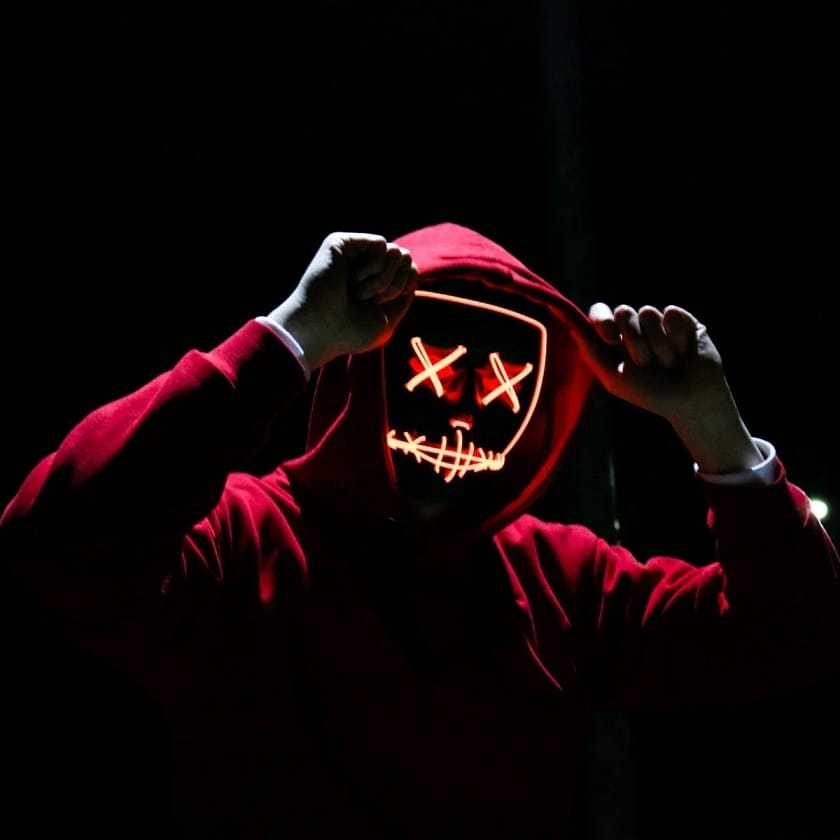 Maska Led Świecąca Ledowa Halloween Impreza Purge Straszna Na Baterie Party