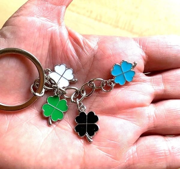 Brelok Do Kluczy 4x Koniczynki Koniczyna Na Szczęście Prezent Upominek