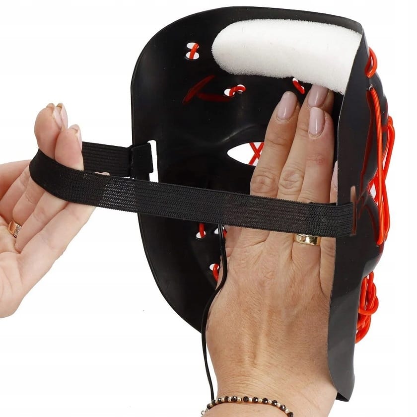 Maska Led Świecąca Ledowa Halloween Impreza Purge Straszna Na Baterie Party