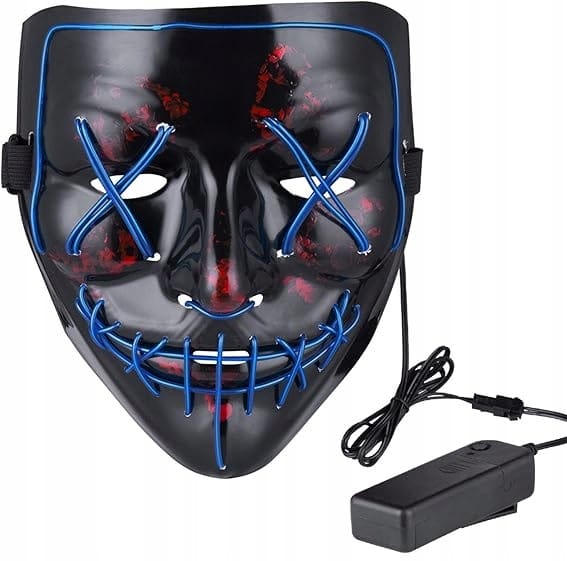 Maska Led Świecąca Ledowa Halloween Impreza Purge Straszna Na Baterie Party