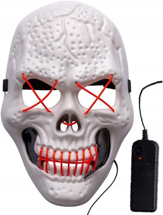 Maska Świecąca Ledowa Halloween Impreza Koncert Purge Led Kościotrup Czacha