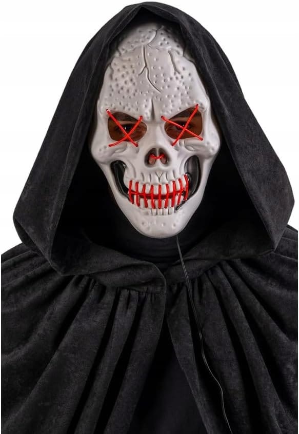 Maska Świecąca Ledowa Halloween Impreza Koncert Purge Led Kościotrup Czacha