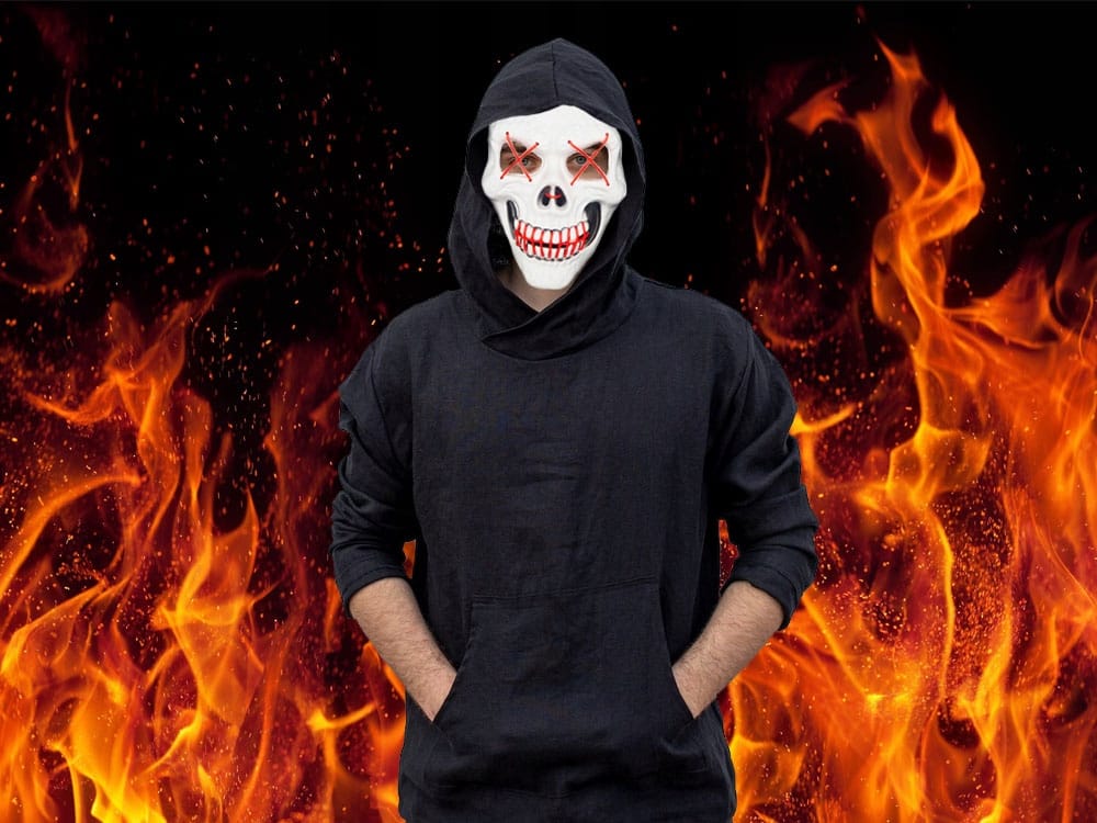 Maska Świecąca Ledowa Halloween Impreza Koncert Purge Led Kościotrup Czacha