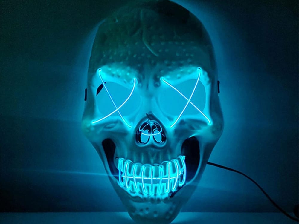 Maska Świecąca Ledowa Halloween Impreza Koncert Purge Led Kościotrup Czacha