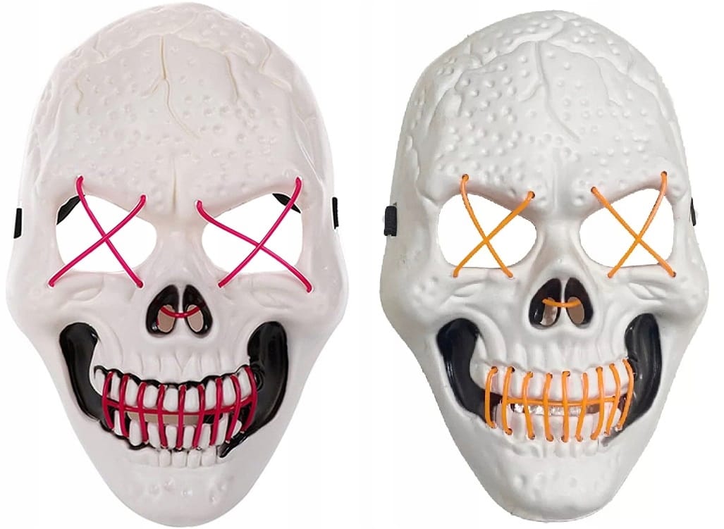 Maska Świecąca Ledowa Halloween Impreza Koncert Purge Led Kościotrup Czacha