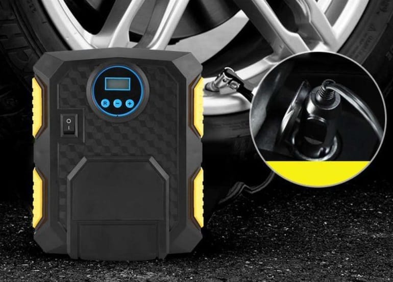 Sprężarka Kompresor Samochodowy Pompka 12v Led 10bar 120w Led Lcd Końcówki