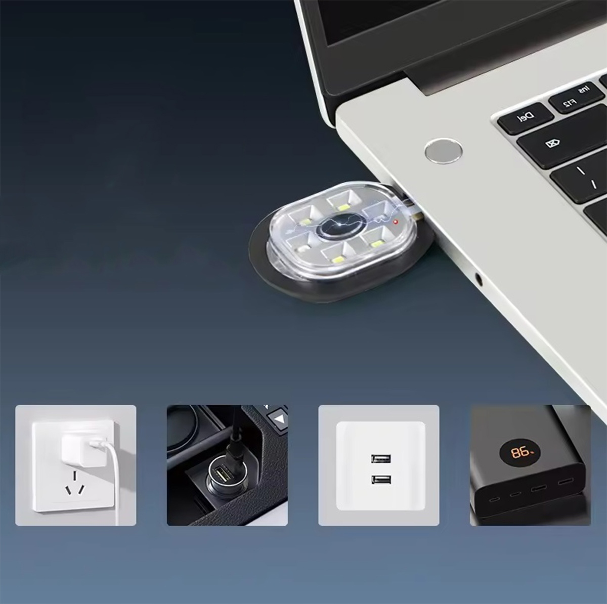 Czapka Zimowa Ocieplana Latarka Led Ciepła Sportowa Usb Czarna Uniwersalna