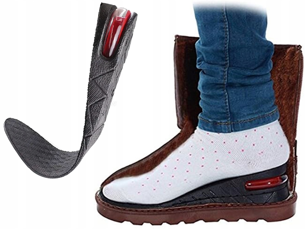 Podwyższające Wkładki Do Butów Wzrost Regulacja Od 3 Do 8 cm Rozmiar 35-42