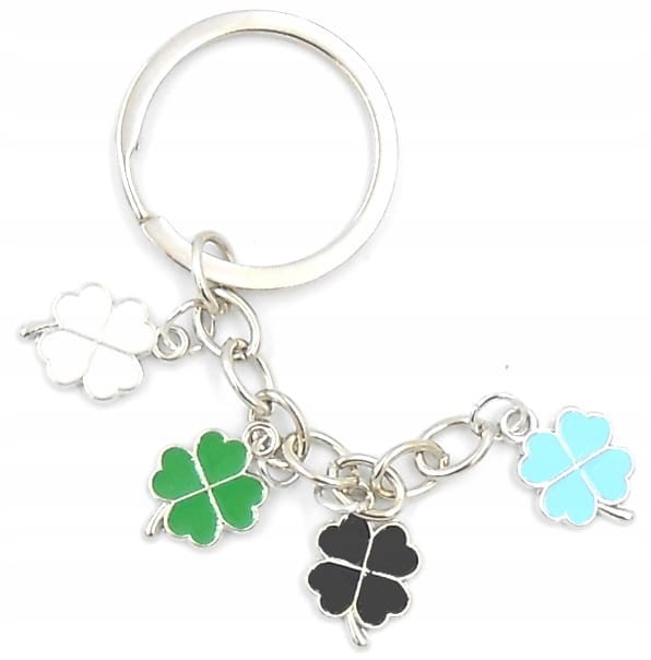 Brelok Do Kluczy 4x Koniczynki Koniczyna Na Szczęście Prezent Upominek