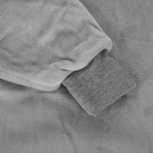 Duża Kocobluza Oversize Gruba Miękka Koc Bluza Z Kapturem Szlafrok Siwa