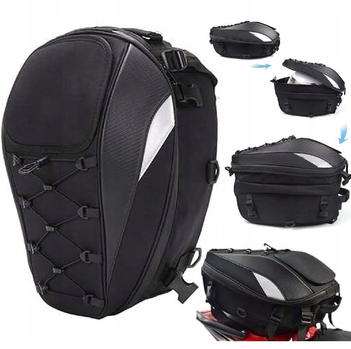 Plecak Na Motor Motocyklowy Na Kask Wodoodporny Torba Sakwa Siedzenie 2w1