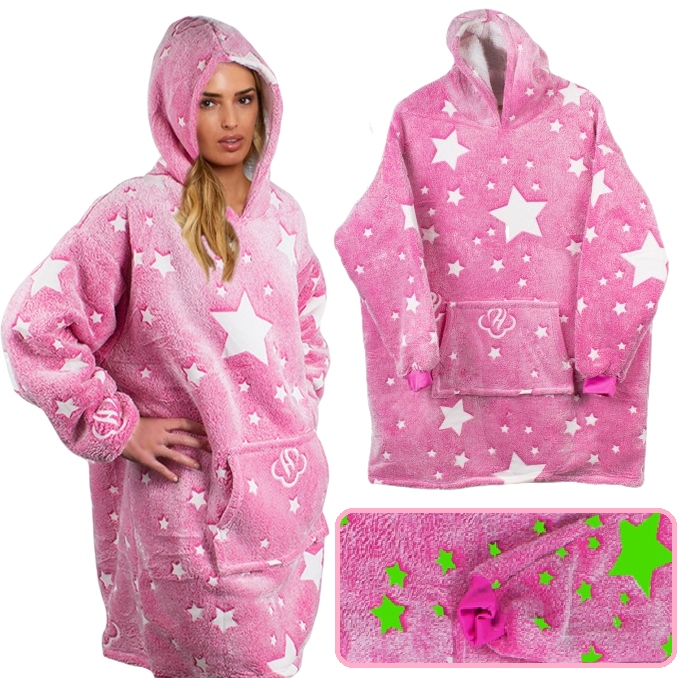 Ciepła Bluza Kocobluza Xxl Koc Oversize 2w1 Gruba Długa Futrzak Z Kapturem