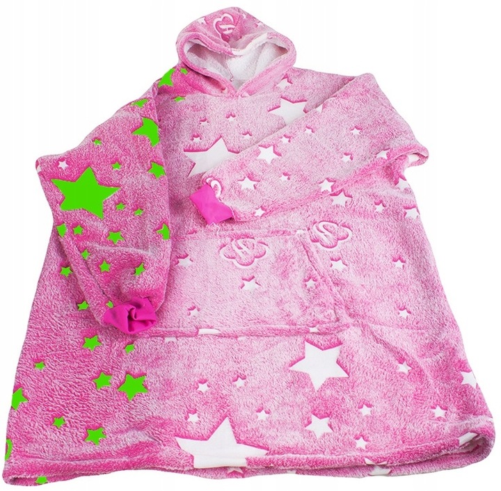 Ciepła Bluza Kocobluza Xxl Koc Oversize 2w1 Gruba Długa Futrzak Z Kapturem