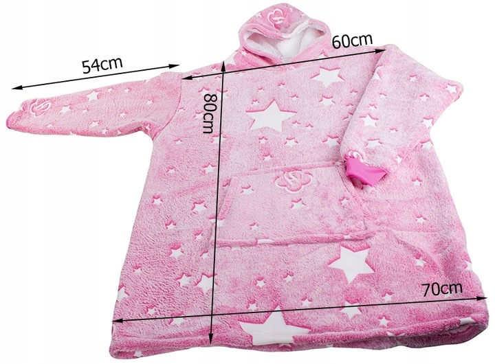 Ciepła Bluza Kocobluza Xxl Koc Oversize 2w1 Gruba Długa Futrzak Z Kapturem