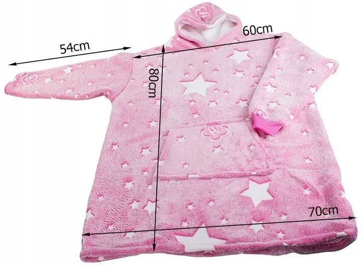 Ciepła Bluza Kocobluza Xxl Koc Oversize 2w1 Gruba Długa Futrzak Z Kapturem
