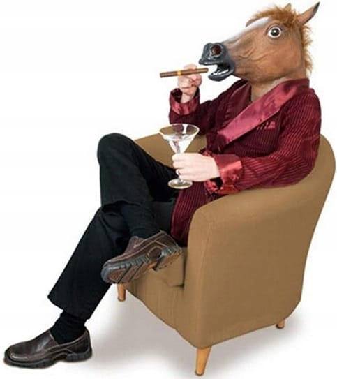 Maska Głowa Konia Lateksowa Koń Na Halloween Imprezę Przebranie Z Włosami