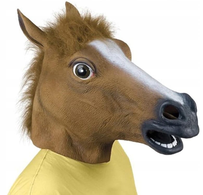 Maska Głowa Konia Lateksowa Koń Na Halloween Imprezę Przebranie Z Włosami