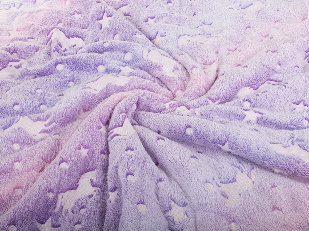 Bluza Oversize Ciepły Koc Koco Szlafrok Kieszenie Świecący Rękawy Fiolet