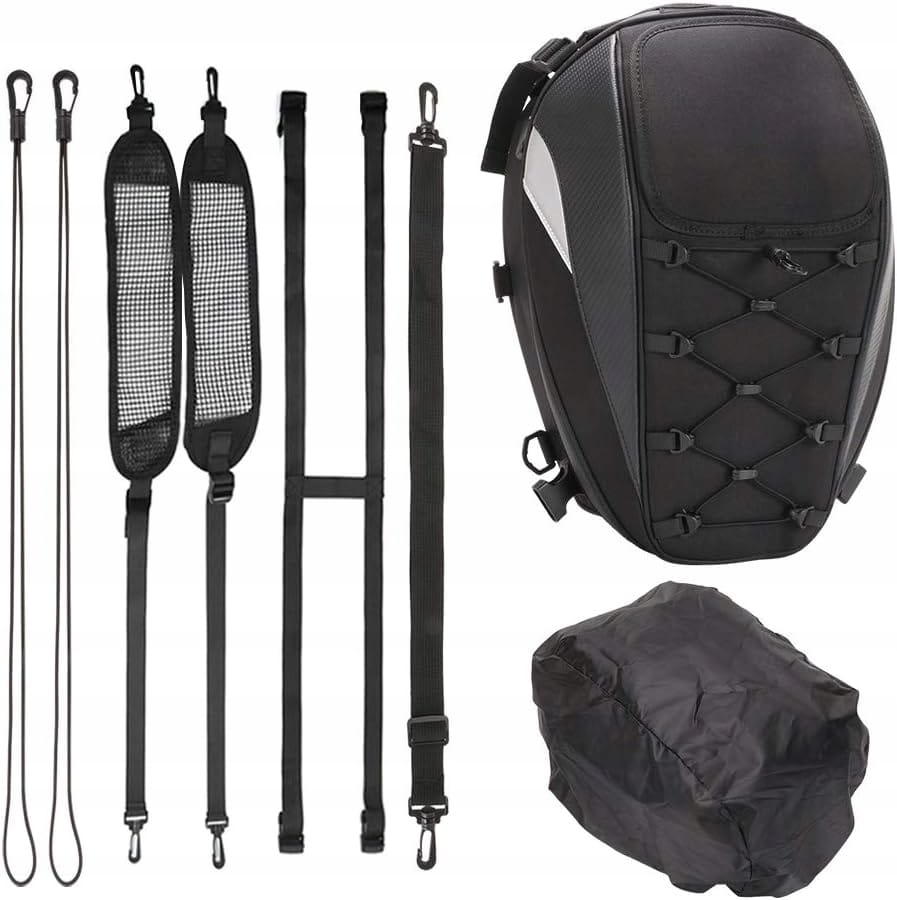 Plecak Na Motor Motocyklowy Na Kask Wodoodporny Torba Sakwa Siedzenie 2w1