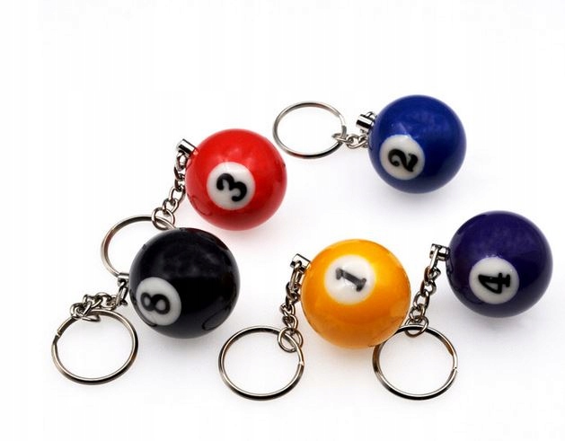 Brelok Kula Bilardowa Breloczek Zawieszka Do Kluczy Bilard Bila Nr1 2 3 4 5