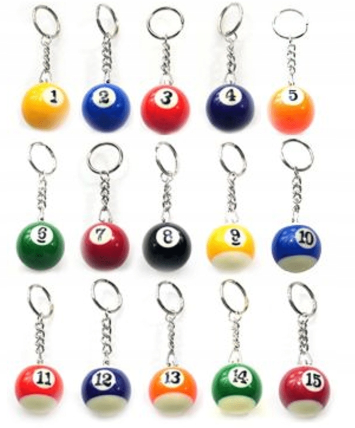 Brelok Kula Bilardowa Breloczek Zawieszka Do Kluczy Bilard Bila Nr1 2 3 4 5