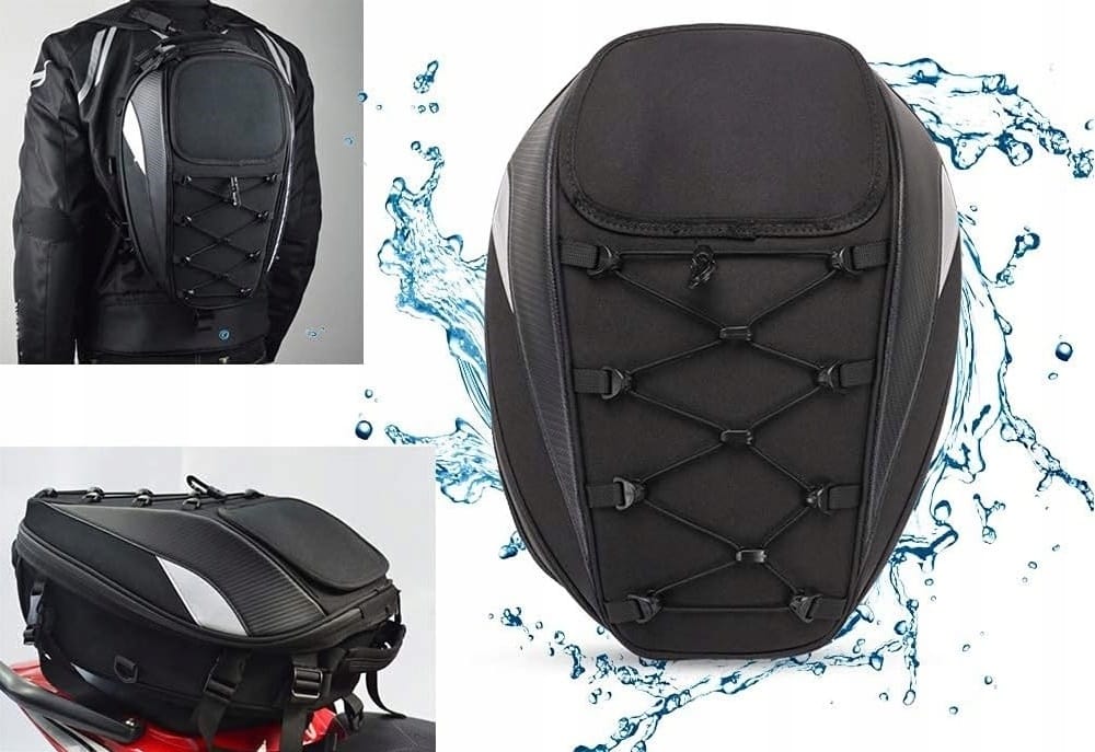 Plecak Na Motor Motocyklowy Na Kask Wodoodporny Torba Sakwa Siedzenie 2w1