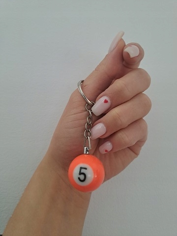 Brelok Kula Bilardowa Breloczek Zawieszka Do Kluczy Bilard Bila Nr1 2 3 4 5