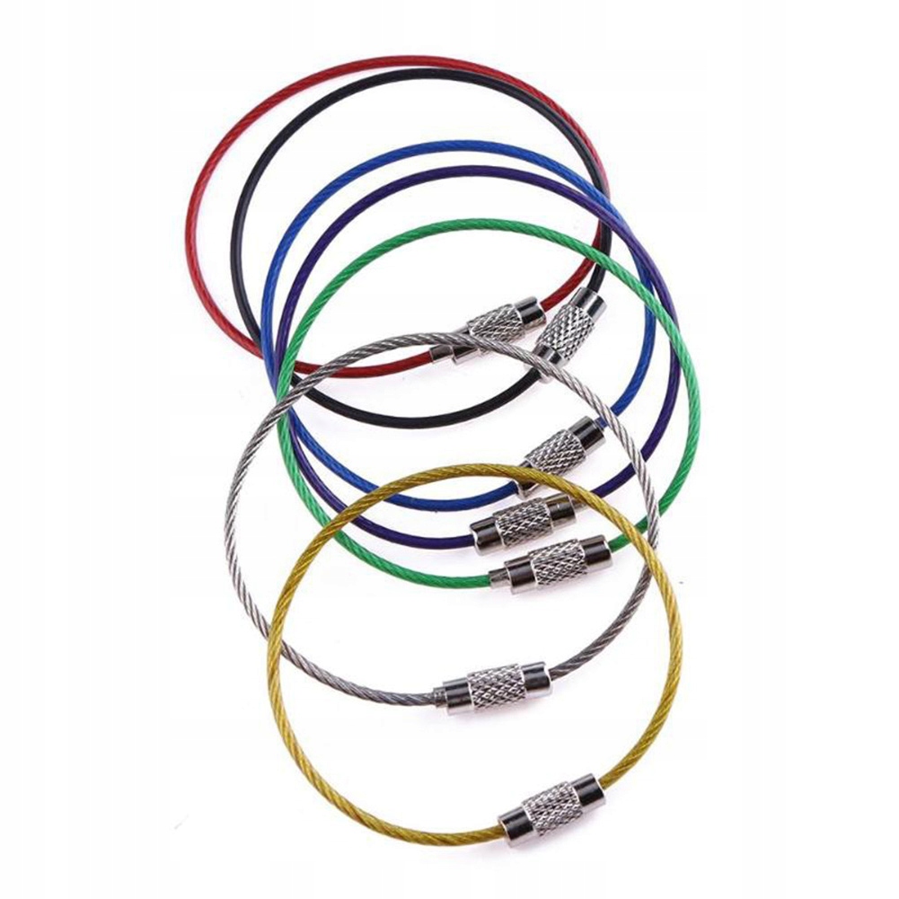 Linka Stalowa Skręcana Edc Do Kluczy Kółko Zawieszka Kolorowa Osłonka