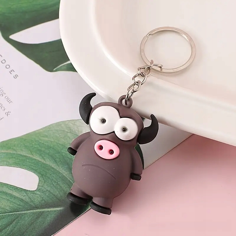 Brelok Gumowy Do Kluczy Plecaka Torebki Breloczek Zawieszka Zwierzak Byk