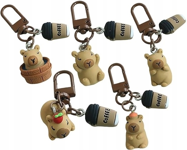 Brelok Do Kluczy Kapibara Z Kawą Breloczek Zawieszka Do Torby Plecaka Mix