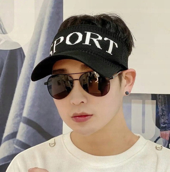 Daszek Przeciwsłoneczny Czapka Na Lato Głowę Z Daszkiem Sport Letni Czarny