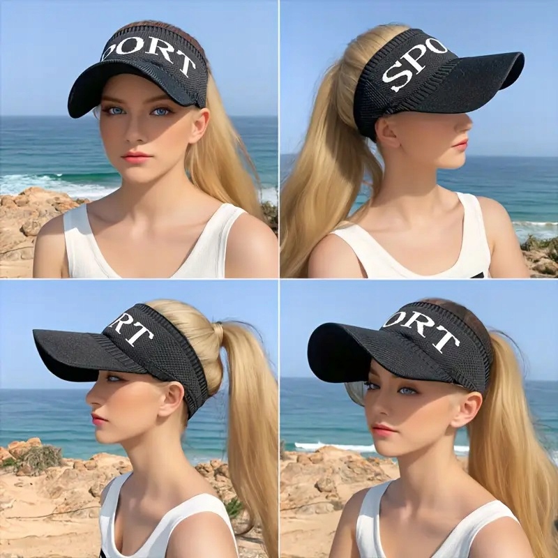 Daszek Przeciwsłoneczny Czapka Na Lato Głowę Z Daszkiem Sport Letni Czarny