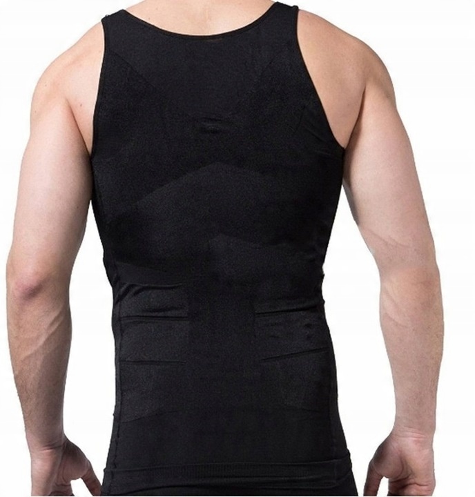 Koszulka Męska Wyszczuplająca Modelująca Podkoszulka Slim Bez Rękawów l