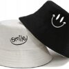 Bucket Hat Kapelusz Czapka Rybacka Smile Damski Męski Czarny Dwustronny