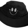 Bucket Hat Kapelusz Czapka Rybacka Smile Damski Męski Czarny Dwustronny