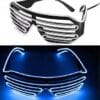 Świecące Okulary Led Żaluzje Imprezowe Disco Blue Neonowe Niebieskie 3tryby