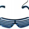 Świecące Okulary Led Żaluzje Imprezowe Disco Blue Neonowe Niebieskie 3tryby