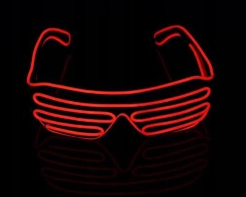 Świecące Okulary Led Żaluzje Imprezowe Disco Orange Neonowe Pomarańcz 3 Try