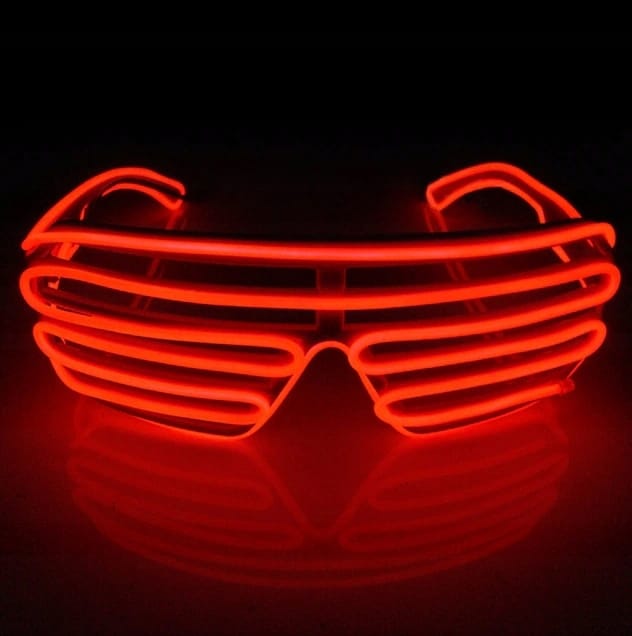 Świecące Okulary Led Żaluzje Imprezowe Disco Orange Neonowe Pomarańcz 3 Try