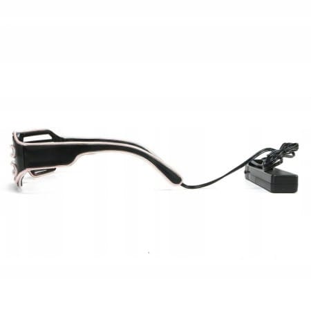 Świecące Okulary Led Żaluzje Imprezowe Disco White Neonowe Białe 3 Tryby